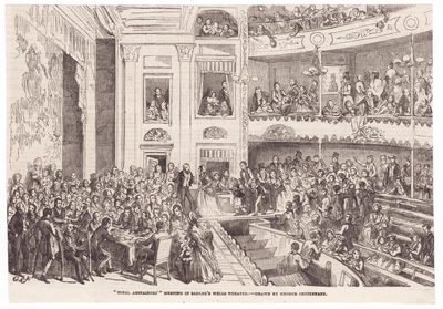 'TOTAL ABSTAINERS' MEETING IN SADLER'S WELLS THEATRE
drawn by George Cruikshank 